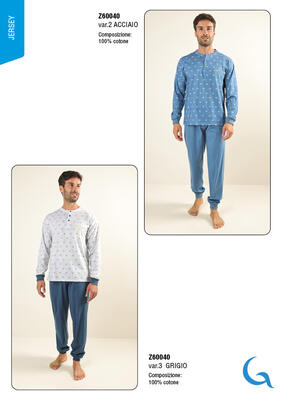 PIGIAMA UOMO M/L Z60040 Tellini S.R.L. Velkoobchodní oblečení